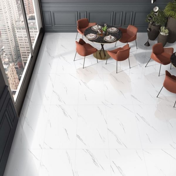 Carrara Snow marble-look tile